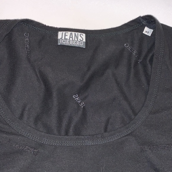 Auth Iceberg Jeans Gilmar Italy logo fitted cotton black shortsleeved T-shirt - Picture 8 of 10